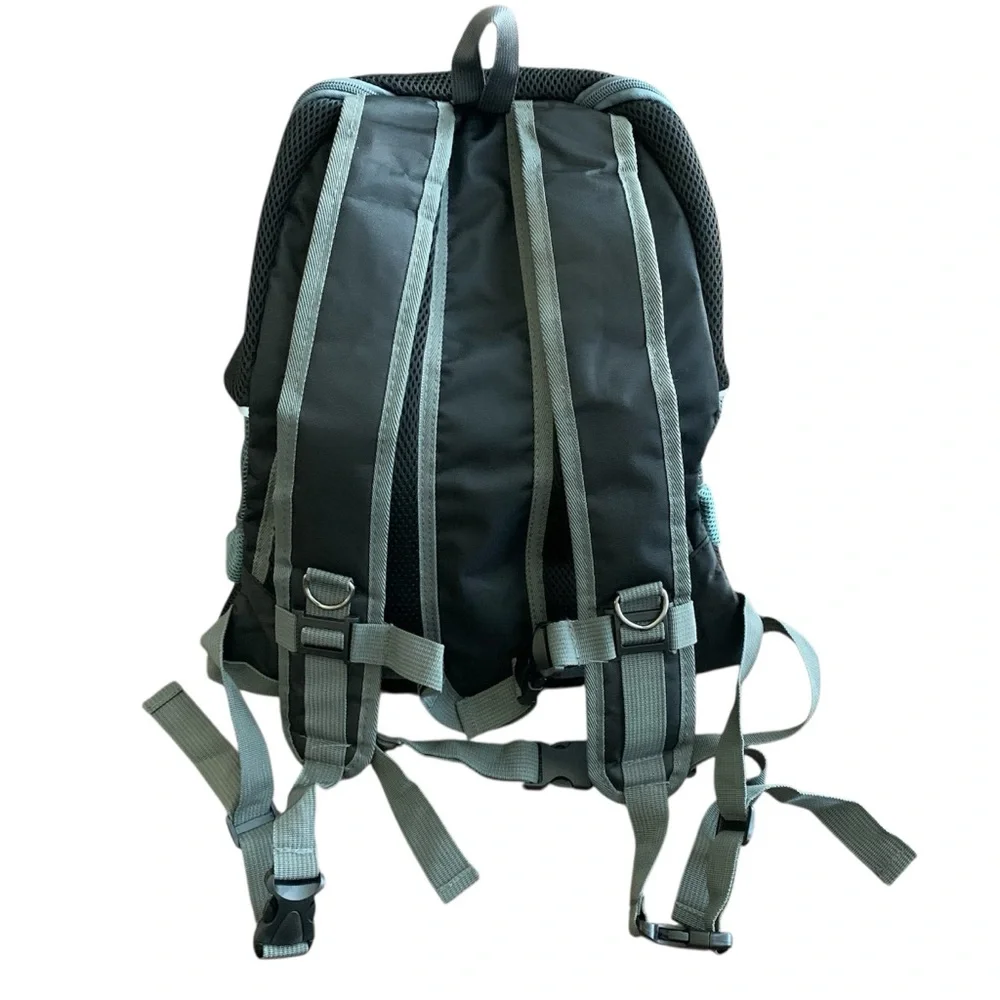 Deluxe Pet Travel Backpack - Black and Gray